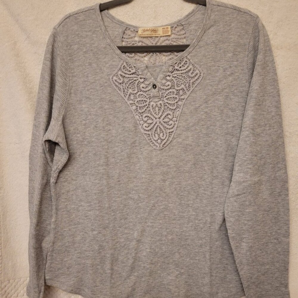 Faded Glory waffle weave, long-sleeved top. Size XXL